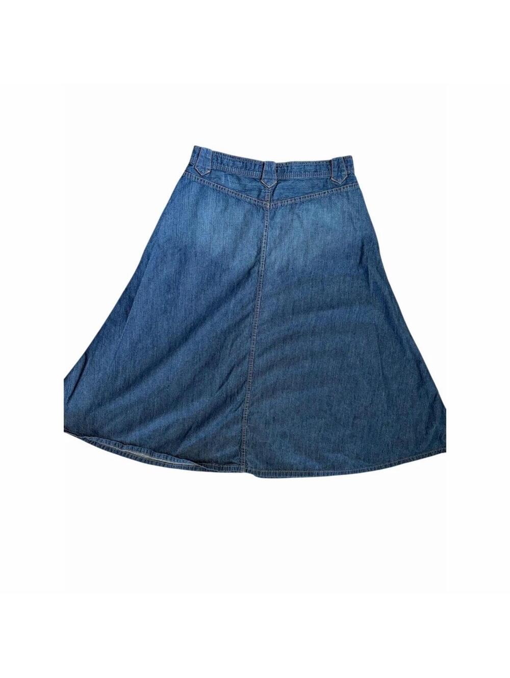 Lauren Jeans Co Ralph Lauren Skirt Womens Size 10 Blue Denim A-Line Maxi - Picture 2 of 5